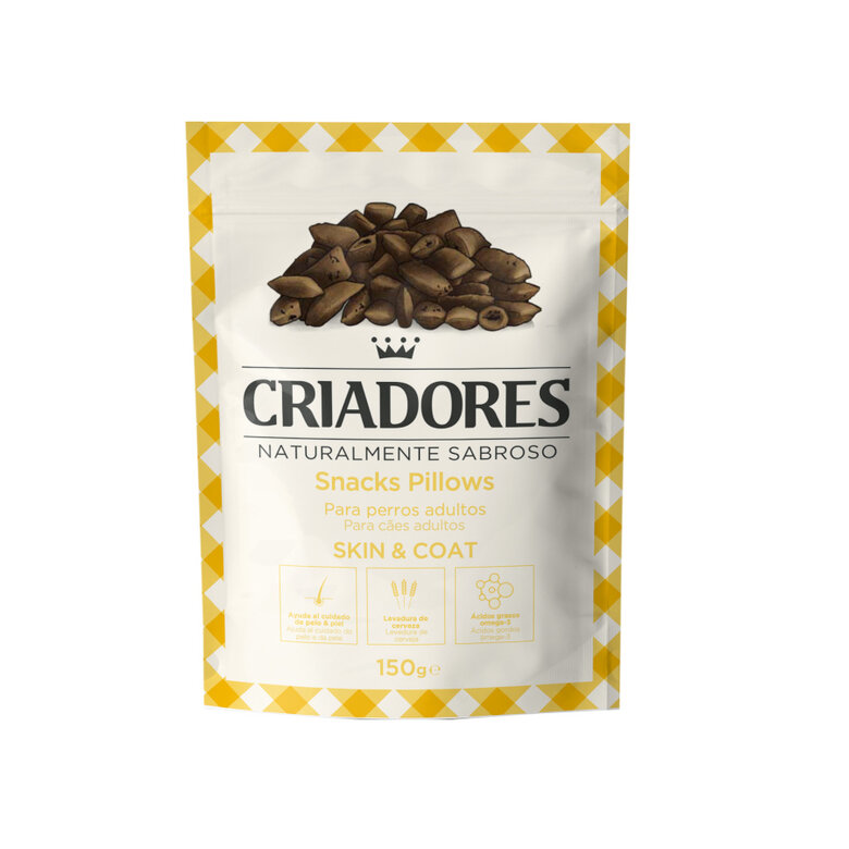 2 bolsitas x 150 g Criadores Bocaditos Piel y Pelaje para perros ¡Pack ahorro!